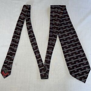 Via Vai Dress Tie Mens Size 59" Burgundy Striped 100% Silk Italy
